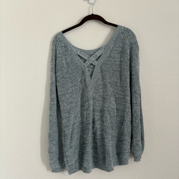 Lulu's Women's Size Small Blue Knit Long Sleeve Pullover Sweater - Picture 4 of 4